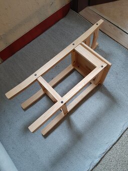 Židle barová dřevěná z masivního borovicového dřeva - 10