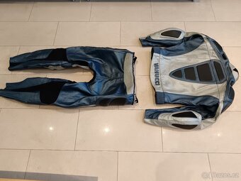 Vanucci Blau Titan-Pánská kožená moto kombinéza, dvoudílná - 10