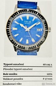 Československé mechanické hodinky PRIM Sport I. gen. Modré - 10