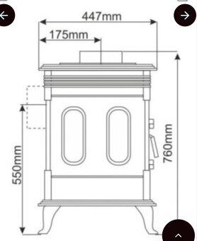 Krbová litinová kamna Asti 10 Kw - 10