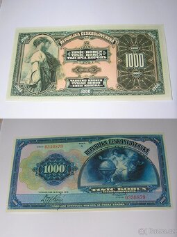 Kopie vzácných 1 republikových bankovek - Mucha - - 10