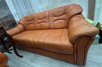 Kožená sedačka+ 2x křesla - 10