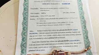 Zlatý náramek-hodinky zn. Omega s brilianty a rubíny 3,87ct. - 10