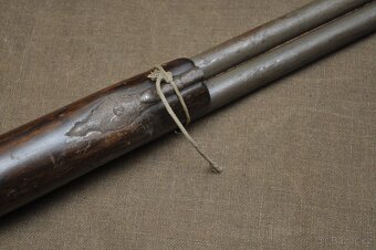 Historická dvouhlavňová křesadlová brokovnice - 10