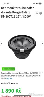 Reproduktor subwoofer - 10