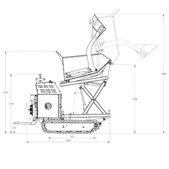 Pásový dumper 500 kg – zvedací korba, Briggs & Stratton 2mth - 10