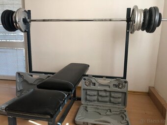 Lavice na bench press + sada činek 100 kg - 10