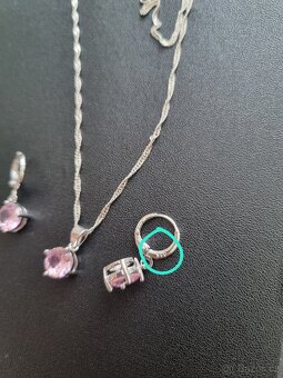 Nová dárková sada souprava šperků Růžové 925 - 10