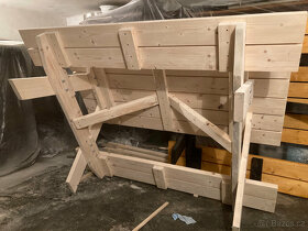 Pivní set, dřevěná lavice, dřevěný stůl - 10