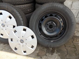 4ks orig. 16" plech disků Audi + letní pneu 205/60 R16 - 10