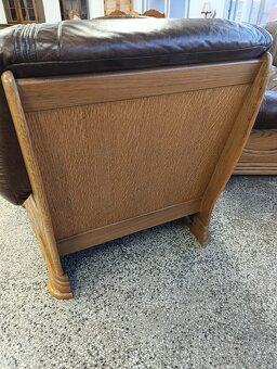 Rustikální kožená sedací souprava, 3 + 2 +1, masív - 10