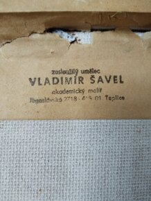 obraz SEDÍCÍ DÍVKA, akt, olej, ak. mal. Vl. Šavel 1986 - 10