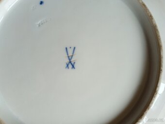 Míšenský hluboký porcelánový talíř dekorativní - 10