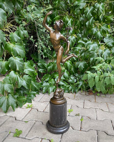 Vysoká bronzová soška socha Hermés Merkur - 10