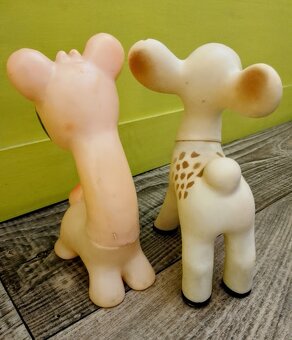 RETRO HRAČKY GUMOVÉ SRNEČKY, SLON, ZAJÍČEK, ŽABKA, MEDVÍDEK - 10