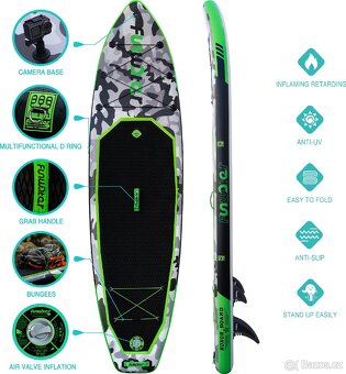Paddleboard s kajakovou sedačkou , maskovaný.Green 330x84x15 - 10