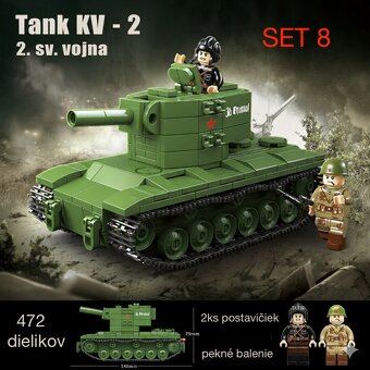 Stavebnice tankov + postavičky - typ lego - nové - 10