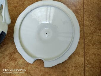 STARÁ PORCELÁNOVÁ TERINA - ZDOBENA KOBALTOVOU MODŘÍ - 10