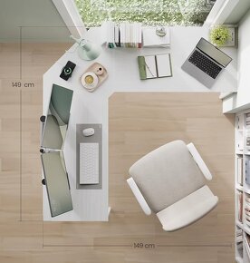 Rohový PC stůl ve tvaru L - 10