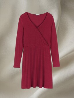 Fisherfield vínové áčkové úpletové šaty - 10