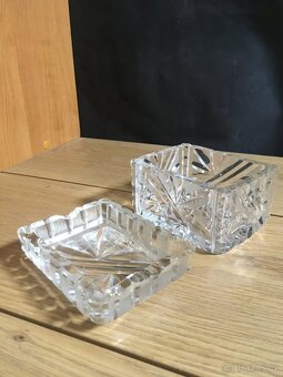 Broušená skleněná dóza malá 2x - 10