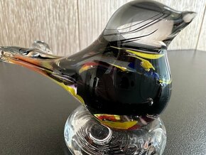 Skleněný ptáček hutní sklo, barevný - 10