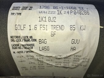 Volkswagen golf 5. 1.6 fsi bag. 6KVALT prevodovka gvv GVV - 10