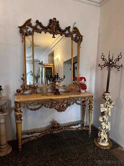 Konzola s anjelmi so zrkadlom -barokní - 10