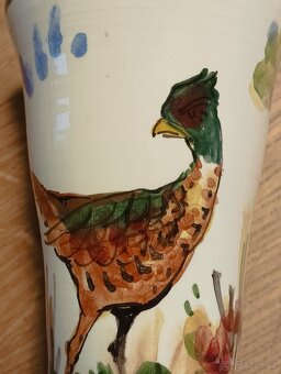 FAJÁNS RUČNĚ MALOVANÁ VÁZA MB SOLOGNE FRANCIE - 10