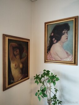 obraz DÁMA, PORTRÉT, olej na kartonu, kopie Ženíšek - 10