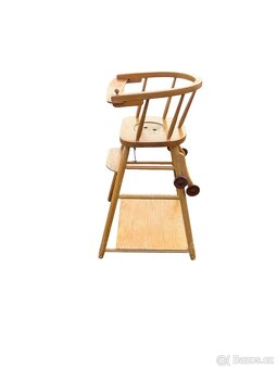 Retro dětská dřevěná jídelní židlička – 60.–70. léta - 10