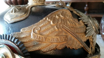 Pickelhaube Prusko, generál, gardový orel, křížová čepel s v - 10