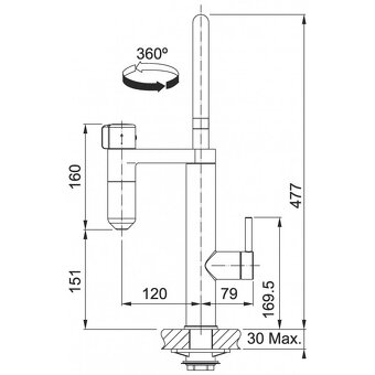 Luxusní baterie Franke Vital Capsule Filter Tap - 10