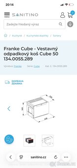 Franke Cube - Vestavný odpadkový koš Cube 50- NOVÝ - 10