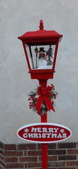 180 cm vysoká vánoční sněžící a hrající lampa - nové - 10
