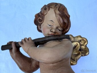 Velké malované sochy Anděl a Andělka dřevo 31,5cm - 10