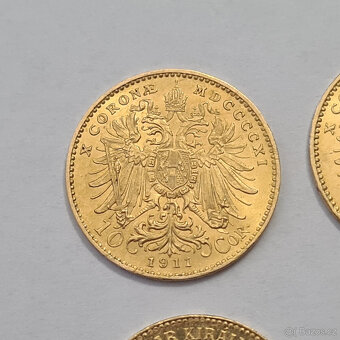 4 x zlatá R-U 10 Koruna - 10