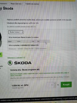 Levý Přední podběh Octavia - originál - 10