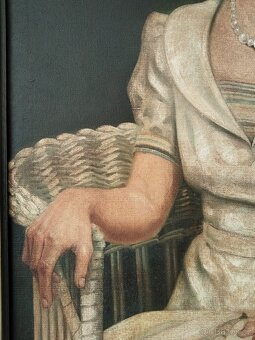 obraz DÁMA S PERLOVÝM NÁHRDELNÍKEM, olej, sign. +89 - 10