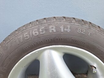 Alu disky 4x100, 8Jx14H2 ET38 s letními pneu 175/65 R14 - 10