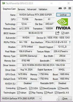 P: KFA2 nVidia RTX 2060 Super 8GB GDDR6 - 10