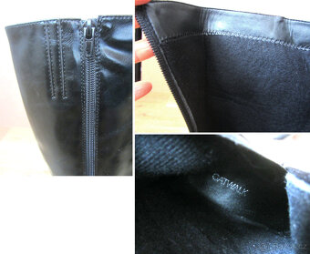 Černé stylové kozačky na podpatku 37 - 10