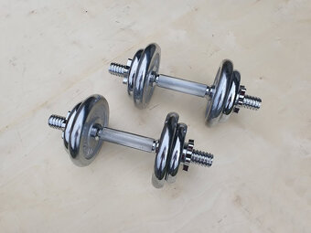 Jednoručky činky 2x10kg CHROM + KUFR - 10