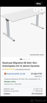 ELEKTRICKY STAVITELNÝ STUL STEELCASE MIGRATION, NOVÝ - 10