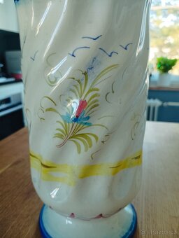 BRETAŇSKÁ FAJÁNS VÁZA QUIMPER RUČNĚ MALOVANÁ - 10