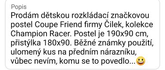 auto rozkládací postel, Čilek - 10