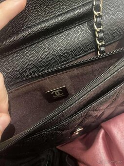 Chanel woc - kabelka na řetízku, černá, silver hw - 10