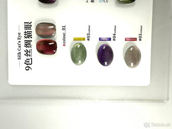 Vzorník barev – gel lak Cat Eye, 9 odstínů - 10