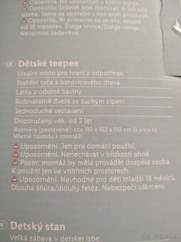 Dětské bavlněné teepee s podlážkou, výška 162cm - 10