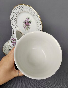 Nádherná porcelánová sada s květinovým dekorem od Schumann - 10